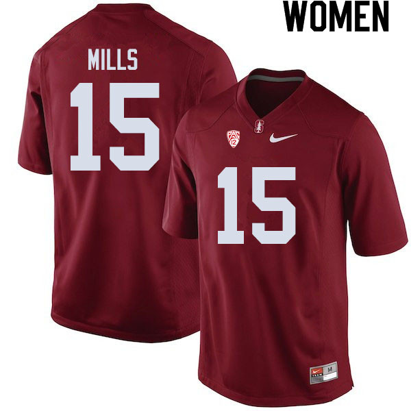 Women #15 Davis Mills Stanford Cardinal College Football Jerseys Sale-Cardinal